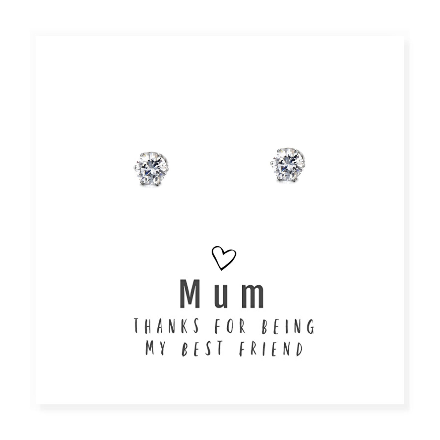 Mum Thanks For Being My Best Friend - Earrings & Gift Card