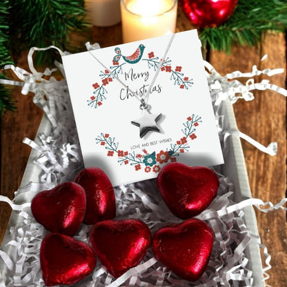Christmas Star Mini Gift Hamper with Silver Star Necklace