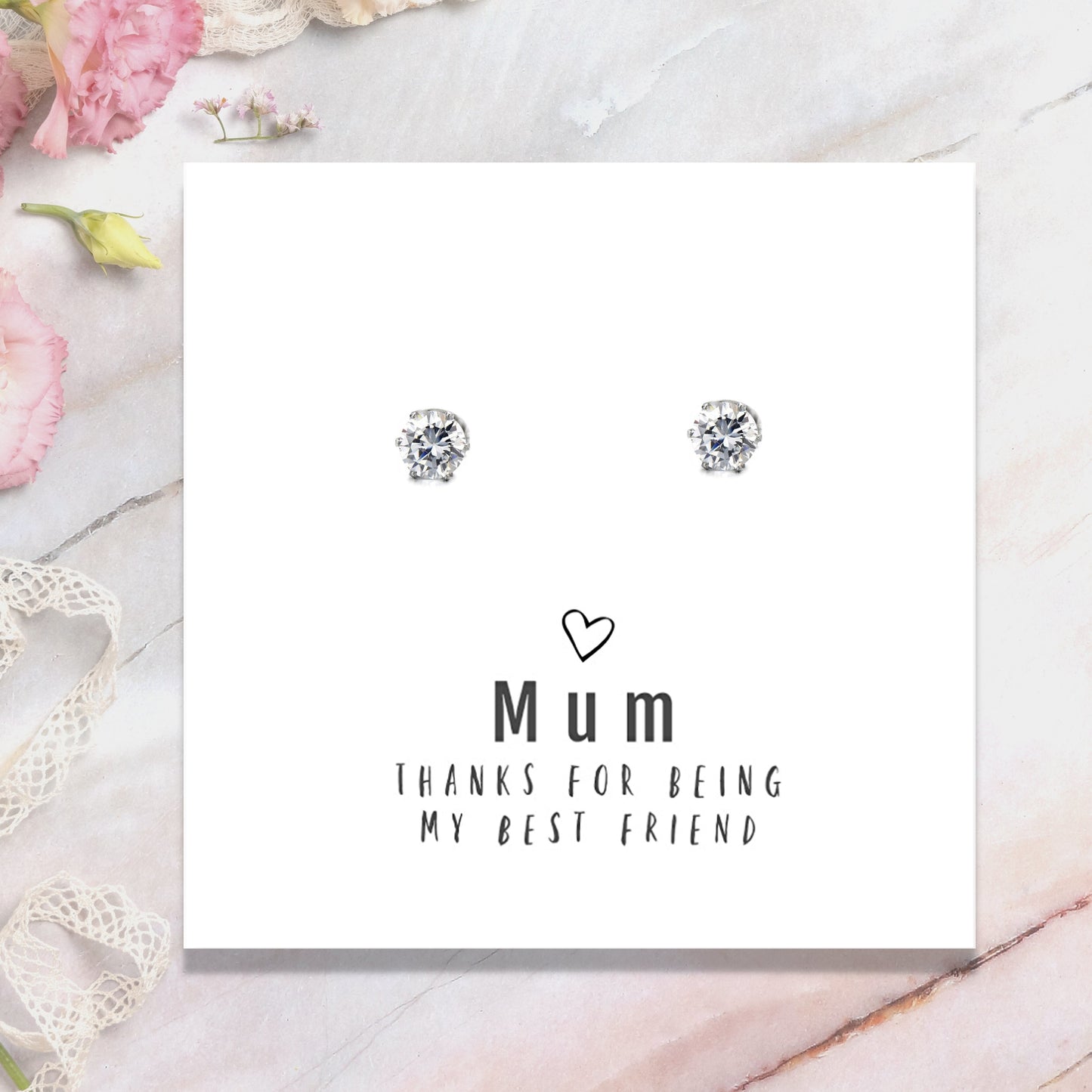 Mum Thanks For Being My Best Friend - Earrings & Gift Card