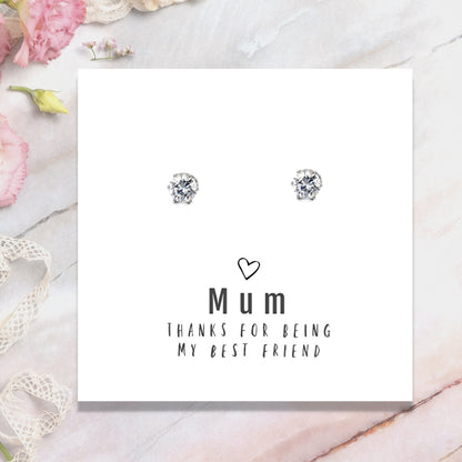 Mum Thanks For Being My Best Friend - Earrings & Gift Card