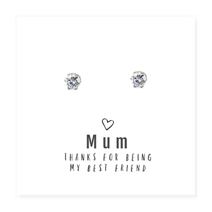 Mum Thanks For Being My Best Friend - Earrings & Gift Card